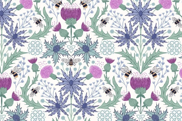 Celtic Summer Florals on Cream