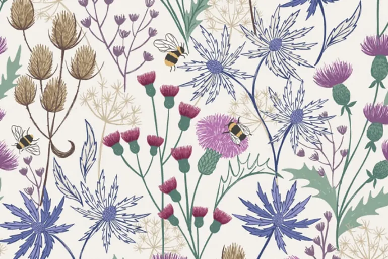 Celtic Summer Florals on Cream