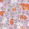 Celtic Summer Highland Cows and Meadow on Heather Purple