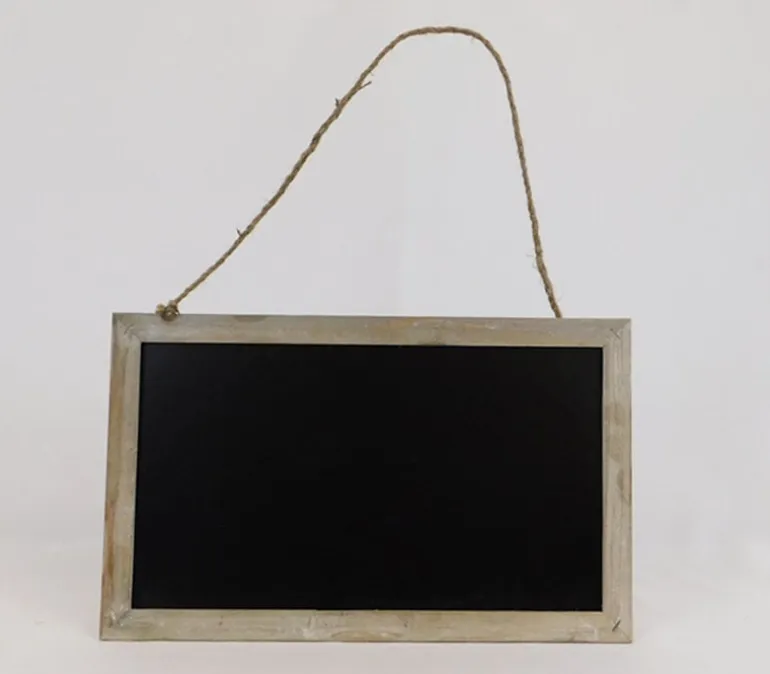 Chalkboard with Natural Wood Frame and Jute Hanger