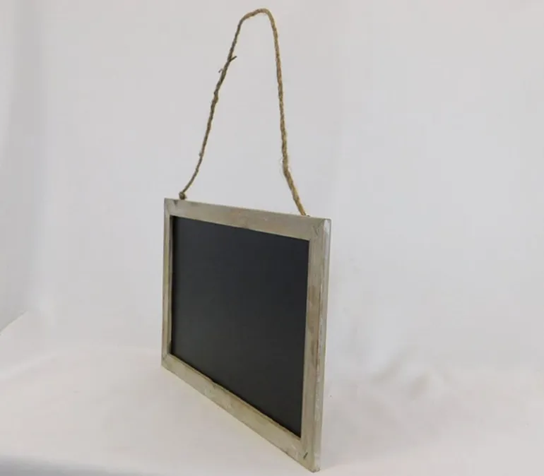 Chalkboard with Natural Wood Frame and Jute Hanger