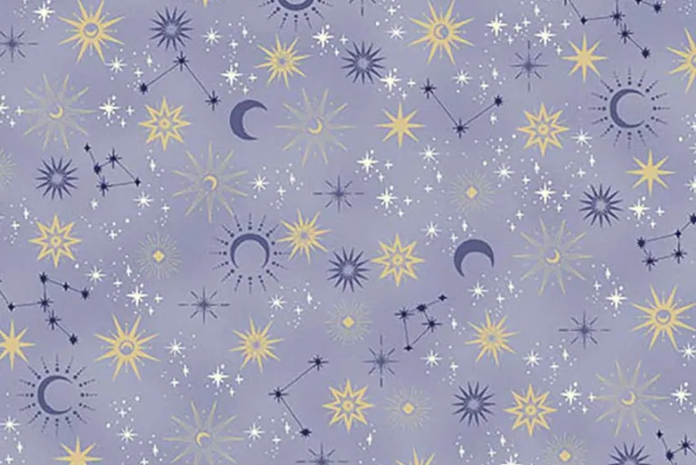 Charmed Twilight Cats and Moons on Blue