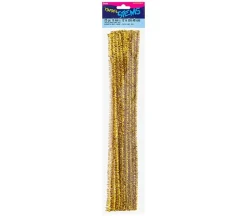 Chenille Stems – 6mm. – Gold – 25 Pieces