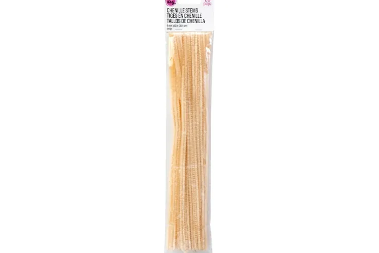 Chenille Stems – 6mm 12″ – 25pc. – Beige