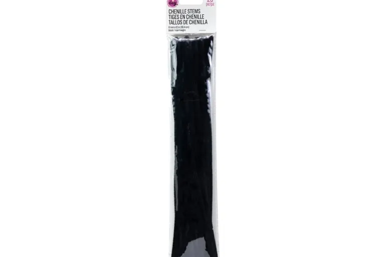 Chenille Stems – 6mm 12″ – 25pc. – Black
