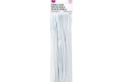 Chenille Stems – 6mm 12″ – 100pc. – White