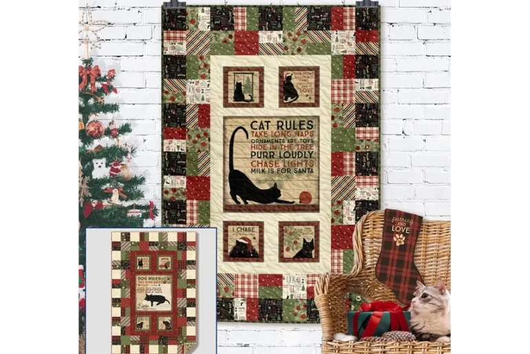 Christmas Tails Plaid in Light Red and Tan