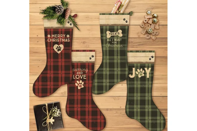 Christmas Tails Plaid in Red and Black