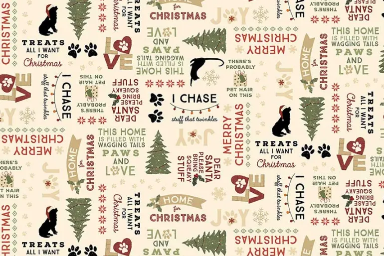 Christmas Tails Snowflake Dot on Olive