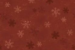Christmas Tails Snowflakes on Dark Red