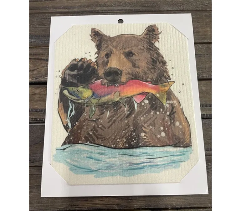 CJ Bella Swedish Towel – Bear with Fish