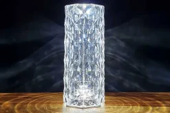 6″ Classic Crystal Tower Lamp with Touch Control