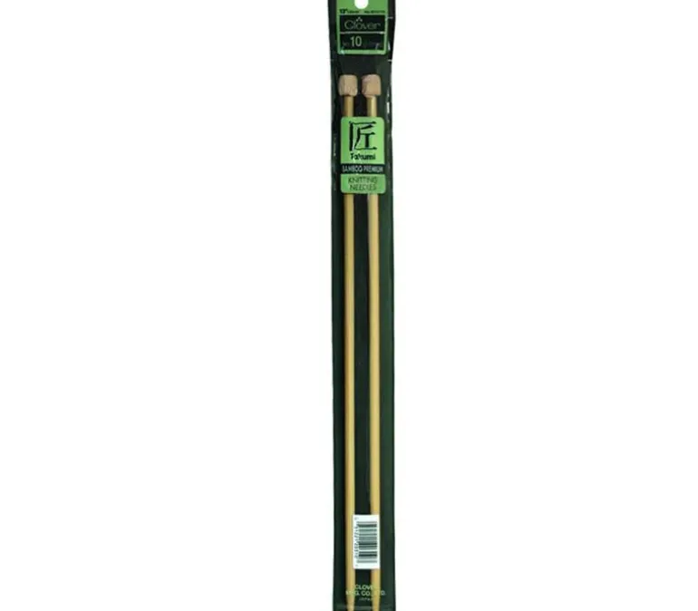 Clover Bamboo Knitting Needle – Single Point – 13-inch – Size 10