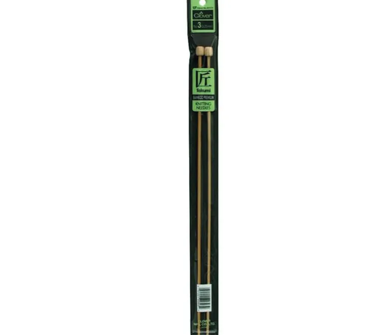 Clover Bamboo Knitting Needle – Single Point – 13-inch – Size 3