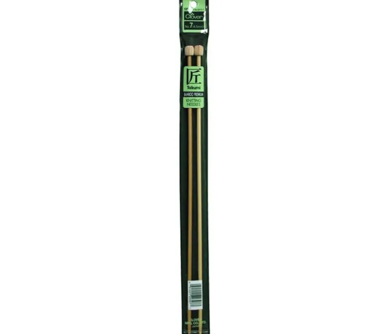 Clover Bamboo Knitting Needle – Single Point – 13-inch – Size 7