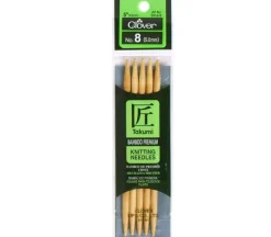 Clover Bamboo Knitting Needle – Double Point – 5 Piece – 5-inch – Size 8