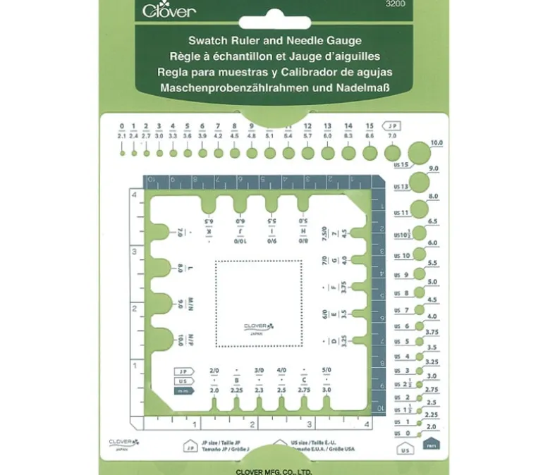 Clover Swatch Ruler and Needle Gauge
