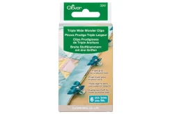Clover Triple Wide Wonder Clips 6ct Blue