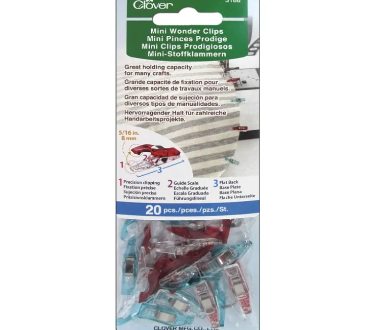 Clover Wonder Clips – Mini Red and Blue – 20 Piece