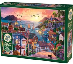 Cobble Hill Coastal Town at Sunset Puzzle – 1000 Piece