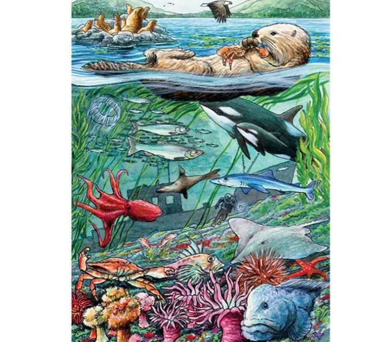 Cobble Hill Puzzle Tray Life on the Pacific Ocean – 35 Piece