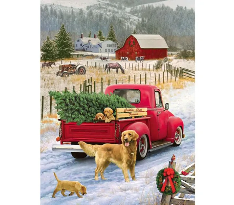 Cobble Hill Puzzle Tray Red Truck Farm – 35 Piece