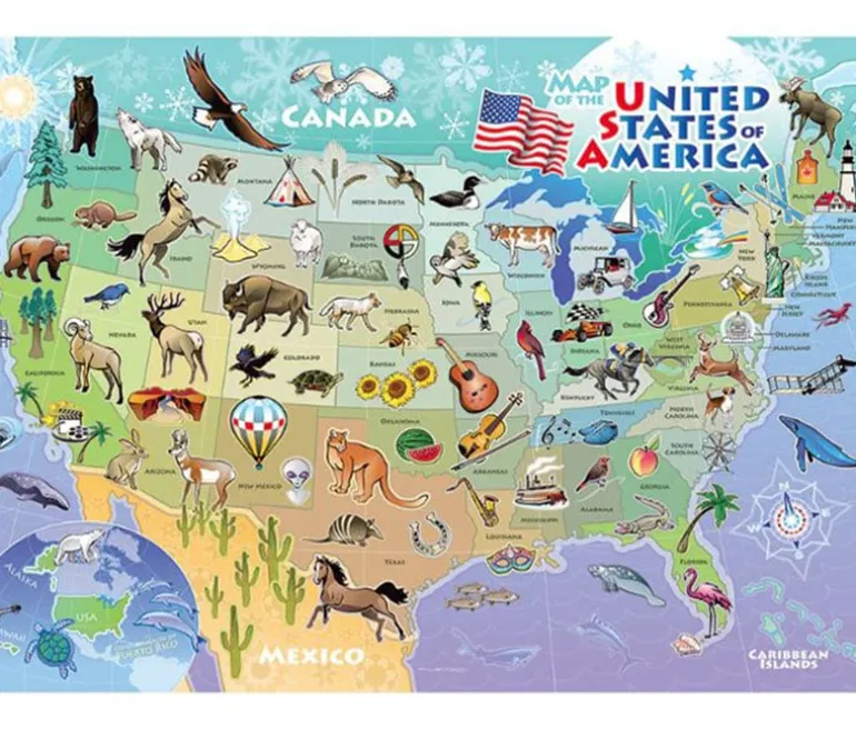 Cobble Hill Puzzle Tray USA Map – 35 Piece