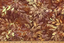 Coffee Shop Batiks Beach Leaves on Woody Brown