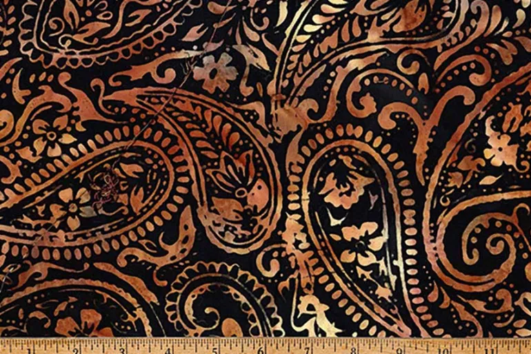 Coffee Shop Batiks Blooms in Woody Brown