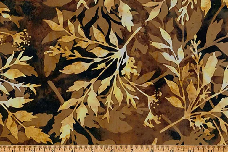Coffee Shop Batiks Leaves in Pecan
