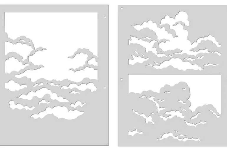 Color Layering Clouds Stencil Set