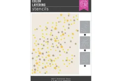 Color Layering Scattered Star Stencil Set