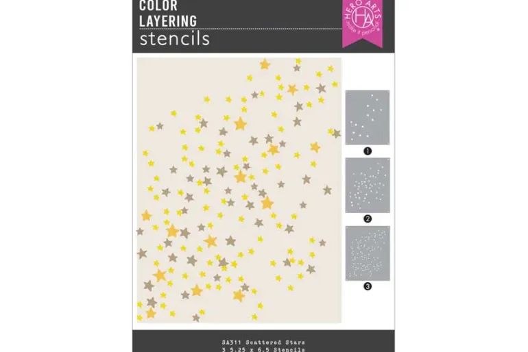Color Layering Scattered Star Stencil Set