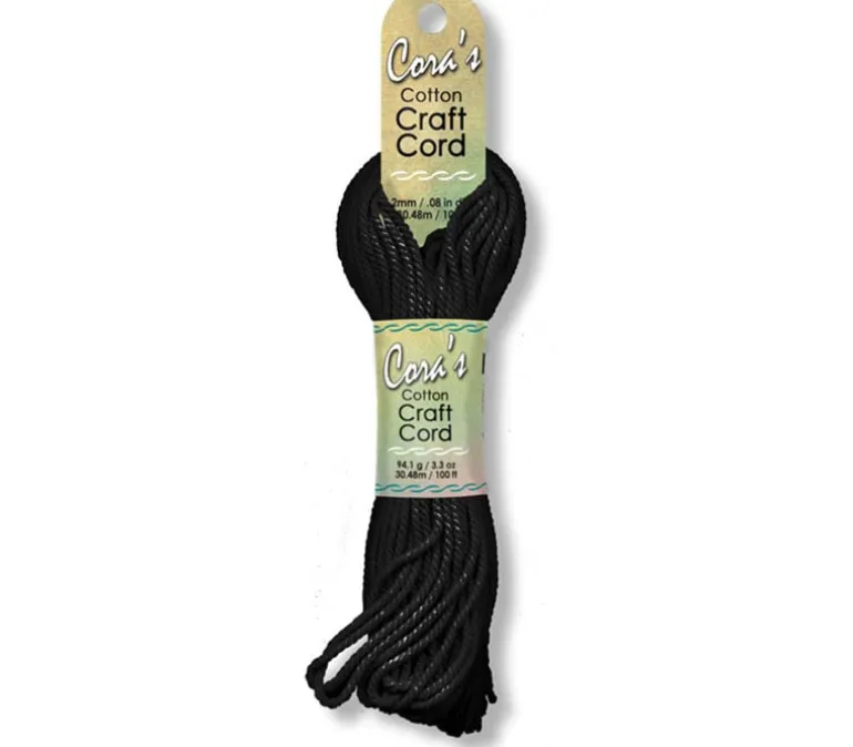 Cora’s Cotton Craft Cord – Black – 2mm – 100 feet