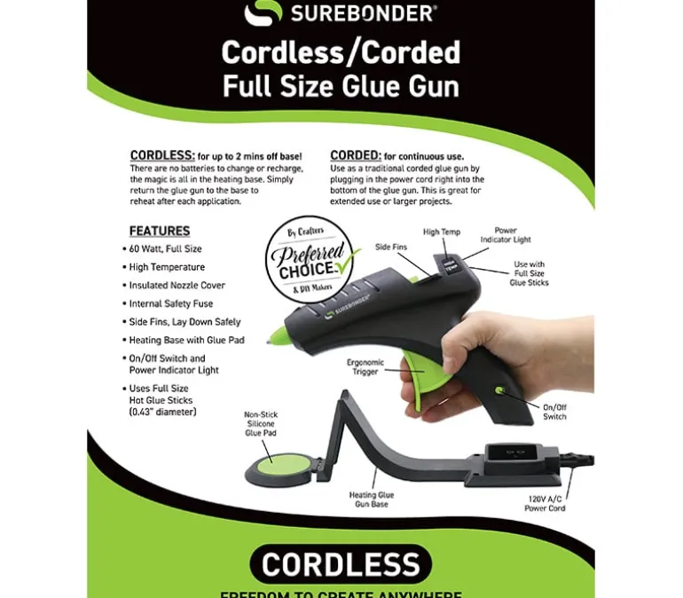 Cordless / Corded Full Size Glue Gun