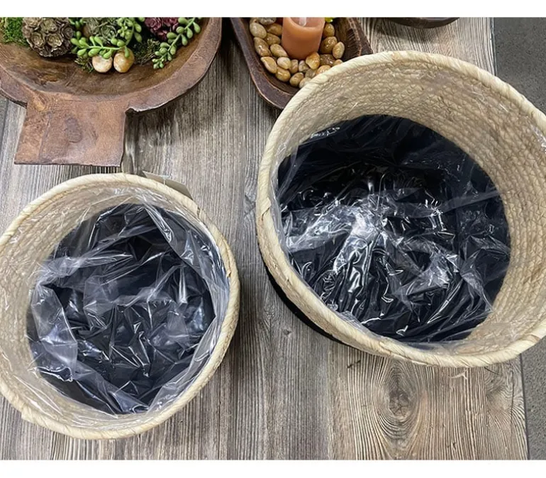 Corn and Black Cotton Rope Basket – Small