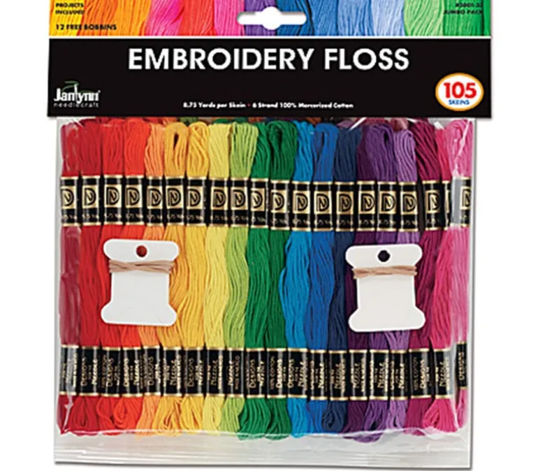 Cotton Embroidery Floss Jumbo Pack – 105/Package Janlynn 3001-37
