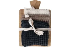 Cotton Waffle-Weave Dish Cloths with Mini Cutting Board, 4pc. Set