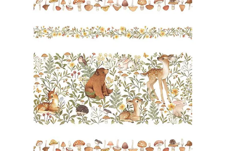 Count on Me Woodland Friends Novelty Stripe on White