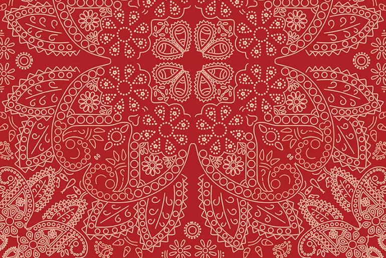 Cowboys Flannel Bandana in Red