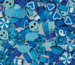 Craft Beads Clay Shapes – Black and White Mix – 120 Pieces