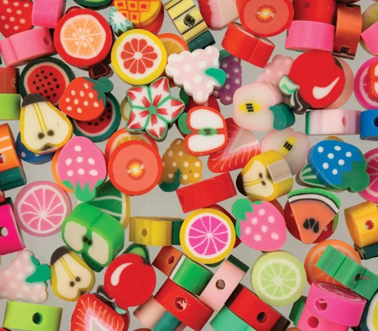 Craft Beads Clay Shapes – Black and White Mix – 120 Pieces