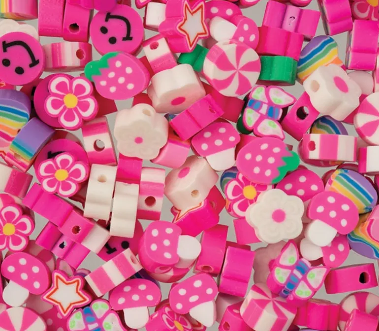 Craft Beads Clay Shapes – Black and White Mix – 120 Pieces