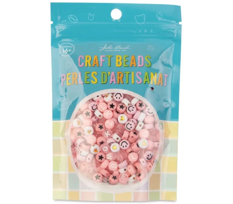 Craft Beads Disc Mix – Pink – 72g