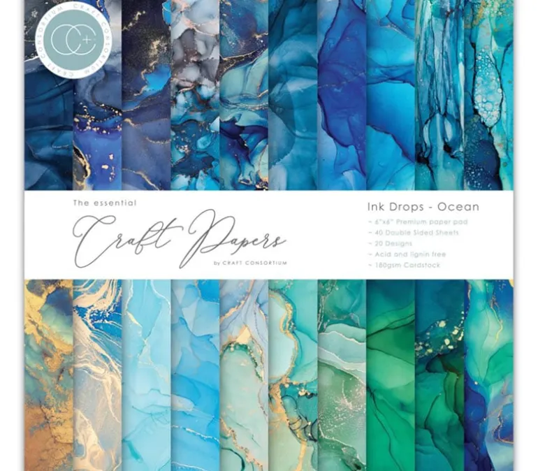 Craft Consortium Paper Pad – 6×6 – Ink Drops Vivid