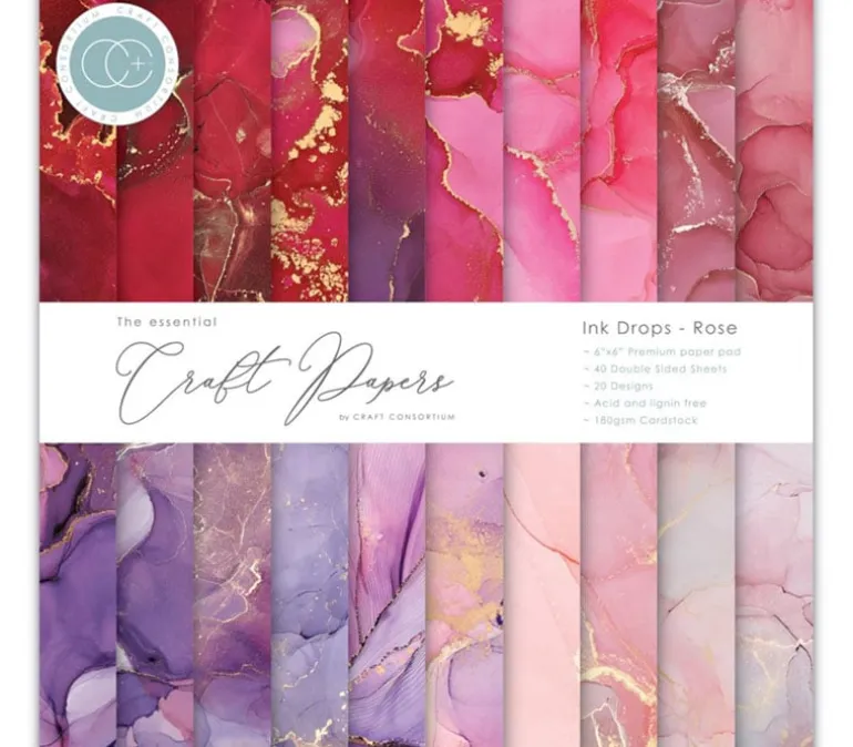 Craft Consortium Paper Pad – 6×6 – Ink Drops Vivid