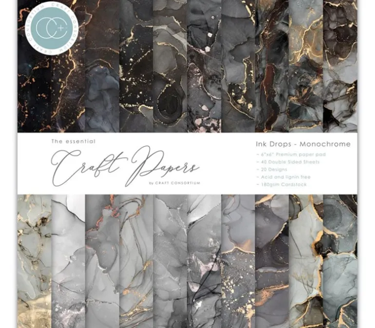 Craft Consortium Paper Pad – 6×6 – Ink Drops Vivid