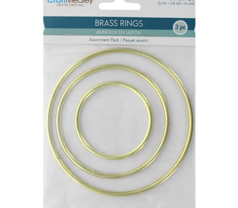CraftMedley Brass Rings – 3 Piece