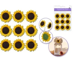 Craft Medley Handmade Paper Sunflowers – 9 Piece