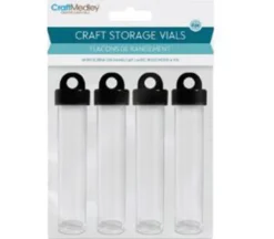 Craft Medley Storage Round Tube Vials – 4 Piece